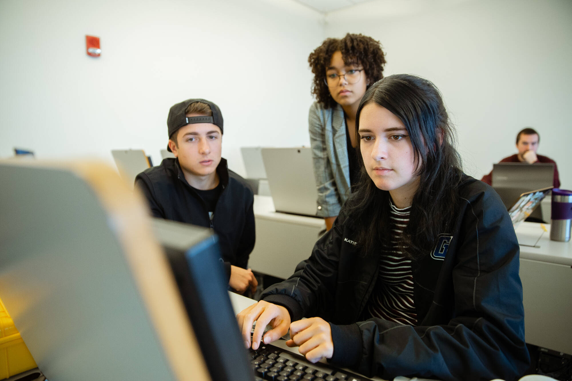 gvsu students working on their computer engineering project